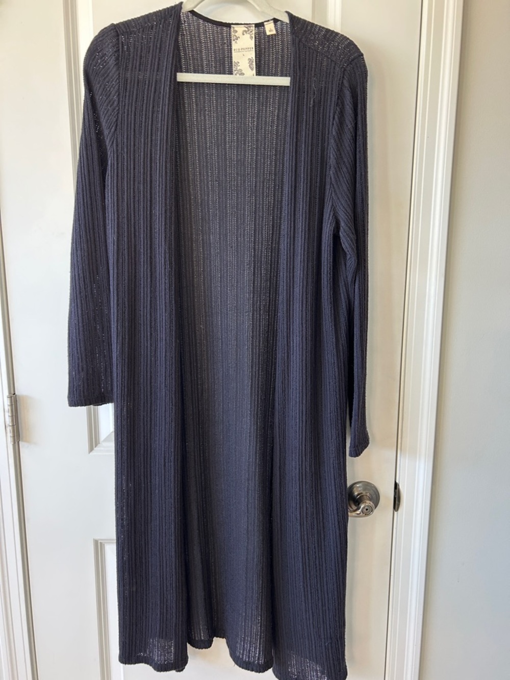 Long crochet duster sweater beach cover up
